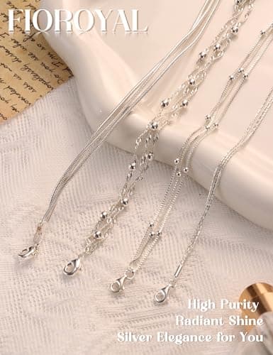 FIOROYAL - Bijoux Bracelet Argent Sterling 925 Reglable pour Femme - Cadeau Tendance pour Filles - Perles Empilable Trip