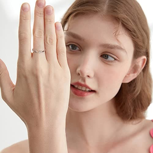 Bague Argent 925 Ajustable Femme KONFEN, Bijoux Zircon Pour Femme Fille, Bague Ouverte Reglable Orteil