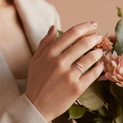 Bague Argent 925 Reglable Femme Étoile Empilables Cadeau Femme Recycled