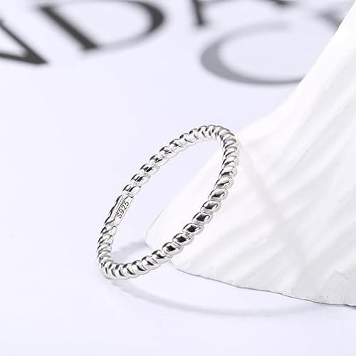 Bague en argent sterling 925 torsadée blancheplat de Milacolato pour femmes et filles, bague de fiançailles torsadée en