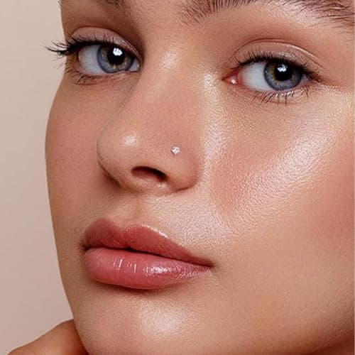 OQKAHIV Piercings Nez Anneau en Acier Chirurgical pour Femmes Hommes - 14 Pièces - Usage Sécuritaire et Hygiénique