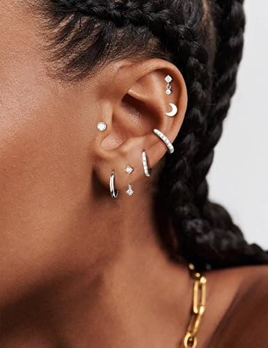 Adramata Piercings Or Acier Inoxydable Boucles d'Oreilles Femmes Scène Piercing Hypoallergénique