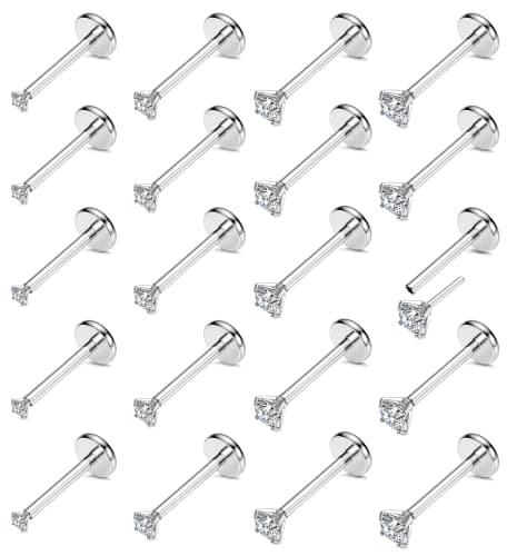 Adramata hypoallergénique acier inoxydable 16G/18G/20G lèvre piercing bijoux Monroe goujon nez oreille piercings chaudro
