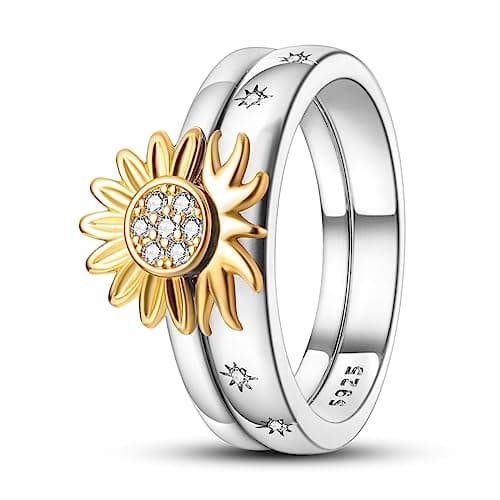 NARMO 925 argent sterling bijou lunaire étoile anneau mauvais oeil coloré zircone cubique femme vintage déclaration tail — Sunflower