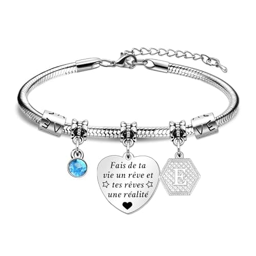Bague Bacaemo Personalisée 26 Lettres pour Femme Accessoire Inspirant Réconciliation Amie Cadeau