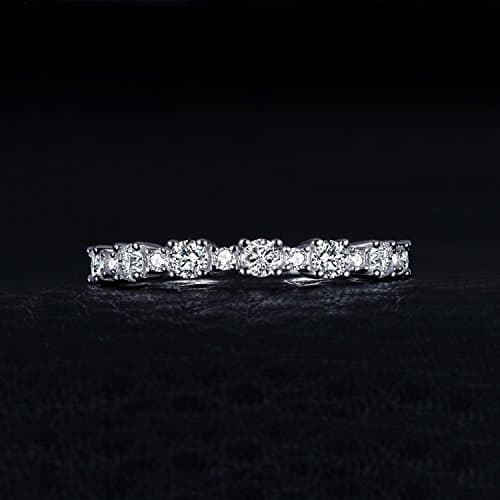 JewelryPalace Éternité Rond Zircone Cubique Bague Pour Femme Épouse Bague de Fiançailles Bijoux Anniversaire, Argent 925