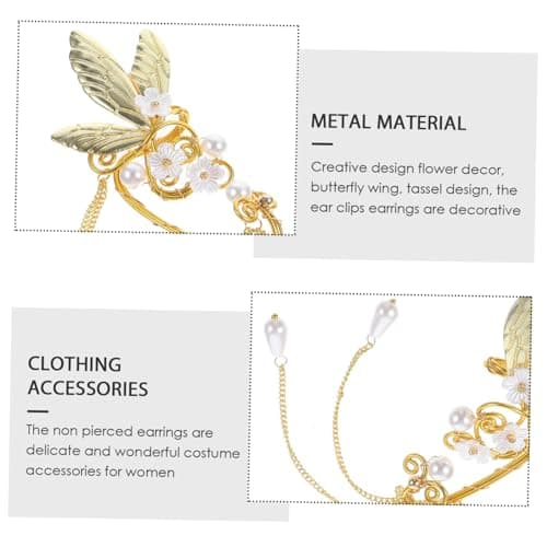 IBASENICE Boucles Oreilles Femme 2 Pièces Clip Longues Métalliques Légères Élégantes pour Fête et Usage Quotidien
