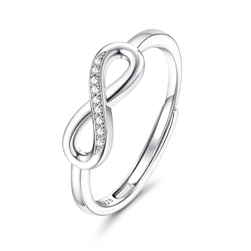 Adramata Bague Argent 925 Femme Recycled Empilables Mariage Empilables Bague Promesse Femme Argent 925 Recycled