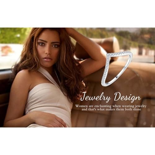 Bague Forme V Love Cubic Zirconia 925 Or Simulé Diamant Fiançailles