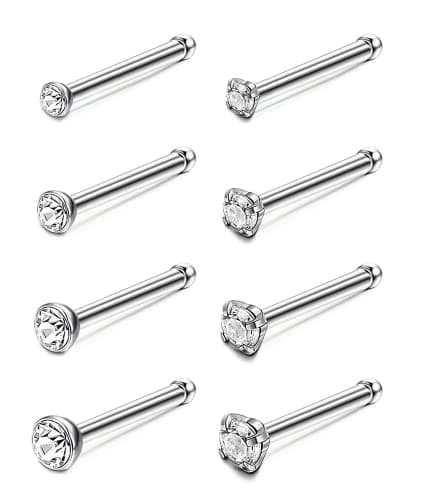 Titane Percing Au Nez Adramata G23 Homme Femme, Anneaux Nez 1,5 mm 2 mm 3 mm Piercing Bijoux Recyclés Standard — Pin
