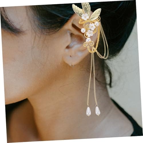 IBASENICE Boucles Oreilles Femme 2 Pièces Clip Longues Métalliques Légères Élégantes pour Fête et Usage Quotidien