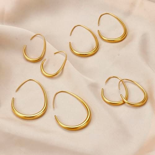 Adramata Boucles d'oreille Créole Femme Acier Inoxydable Hypoallergénique Recycled 30MM