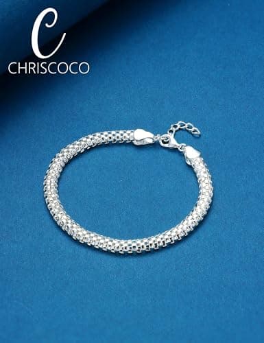 Bracelet Argent 925 Empilable Femme Bijoux Zircone Cubique Réglable Femmes Filles Chriscoco Ensemble Bijoux
