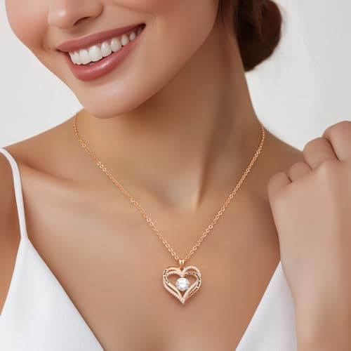 Collier Femme Coeur Pierre de Naissance, Bijoux Cadeau Fête des Mères Anniversaire Graduation Maman Noël Saint Valentin
