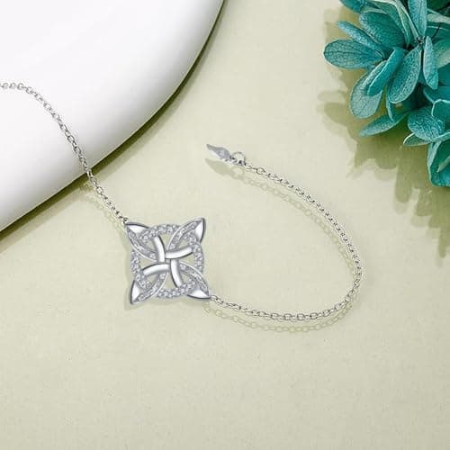 Yinsen Femme Bijou Bracelet Argent Sterling 925 Coeur Pendentif 17+4 cm Noël Anniversaire Cadeau Femmes Filles Soeurs