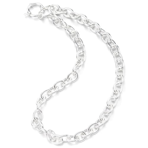 Collier COOLSTEELANDBEYOND Femme Acier Inoxydable Lourd Ovale Chaîne Design, Chaîne Maillons Déclaration Déclaration Col