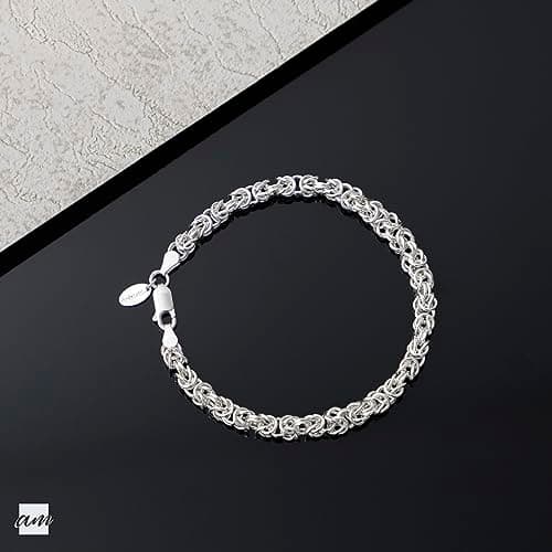 Amberta Bracelet Maille Royale Feminin en Argent Trendy Style Multitude Modèles