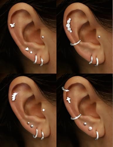 Adramata Boucles d'Oreilles Femme Or Acier Inoxydable Hypoallergéniques Piercings Tragus Helix
