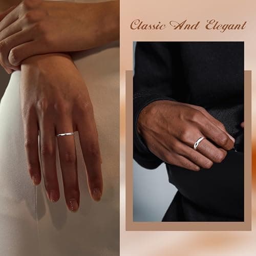 Diamday Bague Argent Sterling 925 Classique Minimaliste pour Femme et HommeÉquipement Idéal Mariage Fiançailles Cadeau A