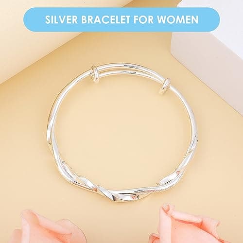 Bracelet Sterling argent femme tendance Accessoire mode anniversaire cadeau bijoux éclatant