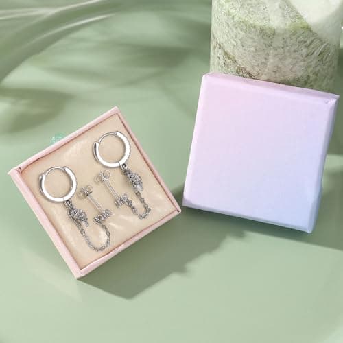 Adramata Boucles d'Oreilles Argent 925 Plaquées Or 14 Carats pour Femme MultiPhoneires Helix Tragus Osama Recyclées Stan