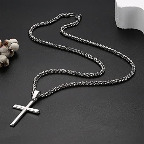 Collier Croix Adramata Homme Femme en Argent 925 et Acier Inoxydable Recycled | Standard 100
