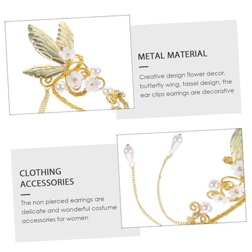 TOPPERFUN Boucles Oreilles Clips Dorées 2 Pièces pour Femmes Élégantes Fêtes Occasions Sans Perçage