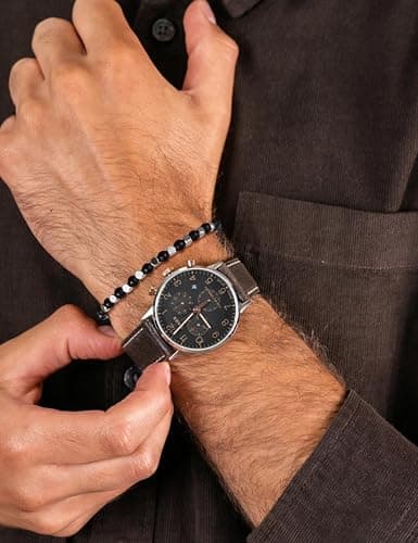 Bracelet Chriscoco Homme Femme Perle Pierre Naturelle Turquoise Oeil de Tigre 4MM Argent Acier Inoxydable Modeㇼ fashiona