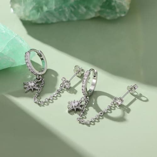 Adramata Boucles d'Oreilles Argent 925 Plaquées Or 14 Carats pour Femme MultiPhoneires Helix Tragus Osama Recyclées Stan
