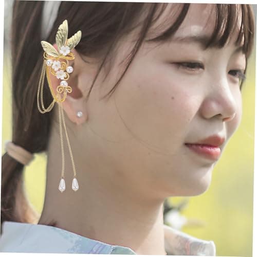 COLLBATH Boucles Oreilles Pendantes Femmes 2 Pièces Clips sans Perçage Cadeau Original pour Fêtes et Mariages Décorative