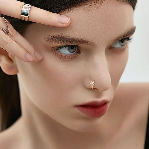 Adramata - Piercings pour Nez en Acier Chirurgical Brillant et en Or Argenté pour Femme et Homme | Recycled Claim | 26Pi