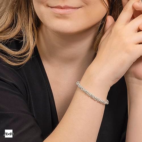Amberta Bracelet Maille Royale Feminin en Argent Trendy Style Multitude Modèles