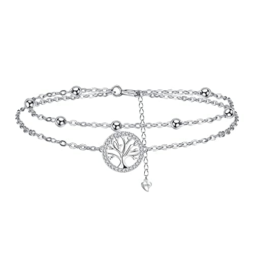 Bracelet Argent Sterling 925 Yinsen Femmes Reglable Cadeau Noël Anniversaire Fête des Mères Maman — argent-arbre de la vie