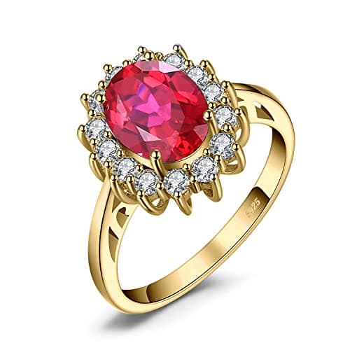 JewelryPalace Diana Princesse Améthyste Péridot Grenat Citrine Topaze Bague Argent 925 Or Jaune Or Rose Vintage Parure d — 9-2 Rouge Rubis Bague Plaqué Jaune Or