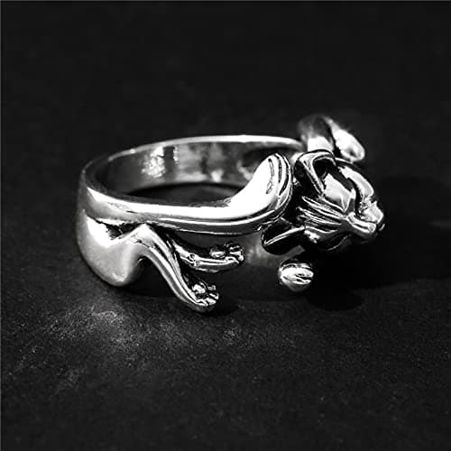SALAN Nouveau Vintage Mignon Chat Anneaux Femmes Bijoux Anniversaire Cadeau À La Mode Taille Ouverte 925 Bague en Argent