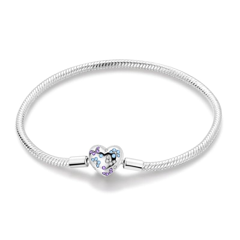 Bracelet en argent sterling 925 femme avec fermoir coeur Saint Valentin CMB051 — KJB047