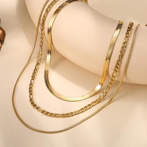 Adramata 3 Pcs Colliers Réglables Acier Inoxydable Or Argent pour Femme Boho Empilable Ras du Cou Fil Recycled