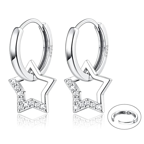 Adramata Boucles d'Oreilles Pendantes en Étoile Argent Sterling 925 Femme Recycled  
Adramata Boucles d'Oreilles Créoles — Blanc1