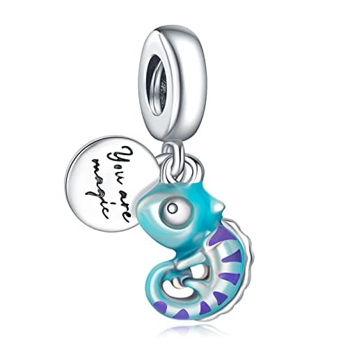 Amuefer 925 argent charms bracelet collier pendentif perles charmé papillons, amour, cadeaux pour mère anniversaire, tor — B-Camaleonte