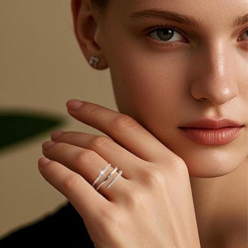ALEXCRAFT Bague Argent 925 Femme Élégante et Hypoallergénique, Cadeaux de Bijoux pour Fille, Mère et Copine