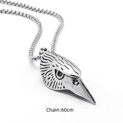 MayiaHey Pendentif tête d'aigle viking pour homme acier inoxydable, Collier punk gothique tête d'aigle pour garçon, Bijo