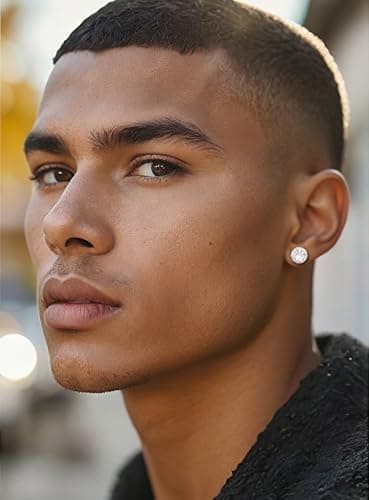 Adramata Boucle d'Oreille Argent 925 Hétéro Sexualité Boucles d'Oreilles Simulé Brillant Zircon Cubique Grandes Creoles