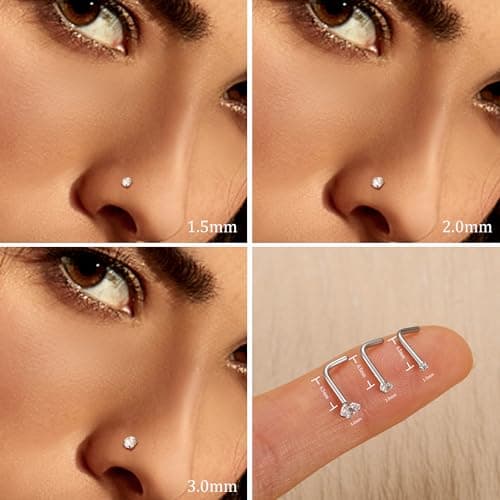 LOLIAS Piercings au Nez Rond pour Femmes Hommes | Acier Chirurgical 18/20G | Bijoux Piercing Septum Feminin et Masculin