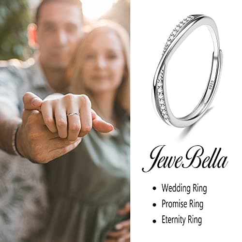 JeweBella Bague Femme Minimaliste en Argent 925 Ortie Réglable Argent/Or/Or Rose pour Mariage Fiançailles Anniversaire