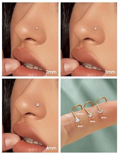 Adramata hypoallergénique piercing helix septum femme homme - Anneaux & Studs en forme de L 12Pcs 20G Acier Chirurgicalb