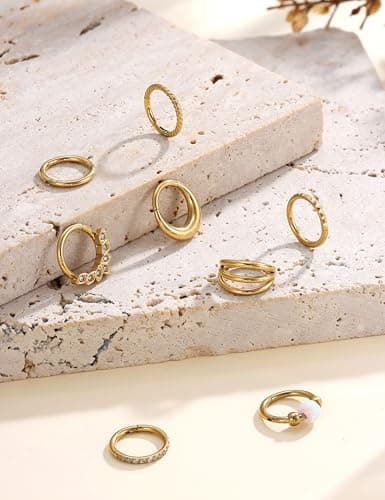 Adramata Piercings hypoallergéniques Acier Chirurgical Bijoux Nez Or/Argent - Pour Piercings Lèvre, Cartilage, Oreille (