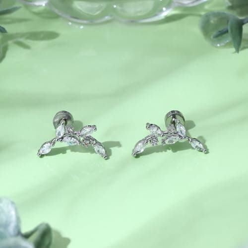 Adramata Acier Inoxydable Piercing Femmes Conch Tragus Helix 16G Argent Hypoallergénique Recycled Standard 100