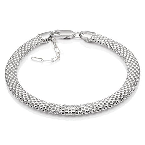 Bracelet Classique de Lilly Marie pour Femmes en Argent Sterling 925 Adaptable en Longueur avec Fermoir Mousqueton Mode
