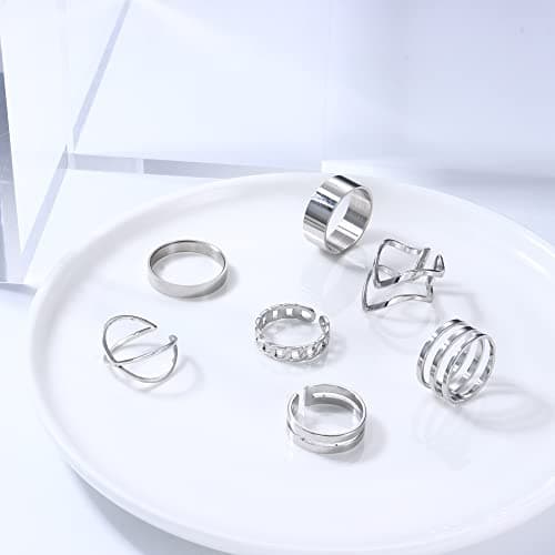 Bague femme en acier inoxydable régulière et empilable Adramata