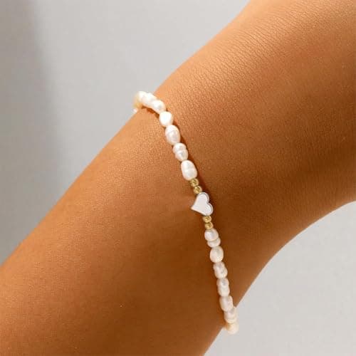 Bracelet perles Love Heart en pierres précieuses pour femme Occasions spéciales Bijou simple et chic 8mm